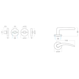 Interijeriska ručka za vrata VIOLA / Bijela