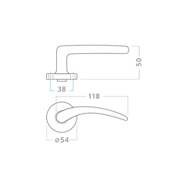Interijerna kvaka za vrata VIOLA / Zlatna