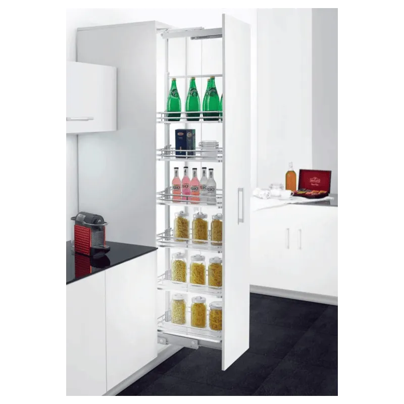 Stalak za hranu ELEGANCE 1270 - 1570 mm s ublaživačem / Krom - bijela