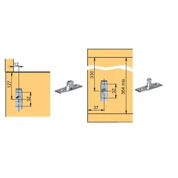 Plinski podizni cilindar 355 mm / Sivi