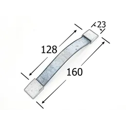 Kožna ručka LEATY / Starosrebrna - smeđa koža