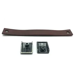 Kožna ručka LEATY / Starosrebrna - smeđa koža