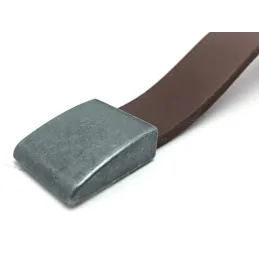 Kožna ručka LEATY / Starosrebrna - smeđa koža