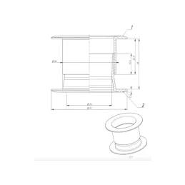 Metalni ventilacijski otvor za vrata 40 mm / Nehrđajući čelik
