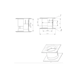 Metalni kvadratni ventilacijski otvor za vrata 40 mm / Zlatna