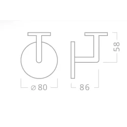 Držač rukohvata za ogradu veliki / Crna patina