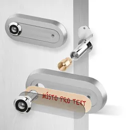 Oválno vrata kukalo s pločicom za ime / Brušeni aluminij