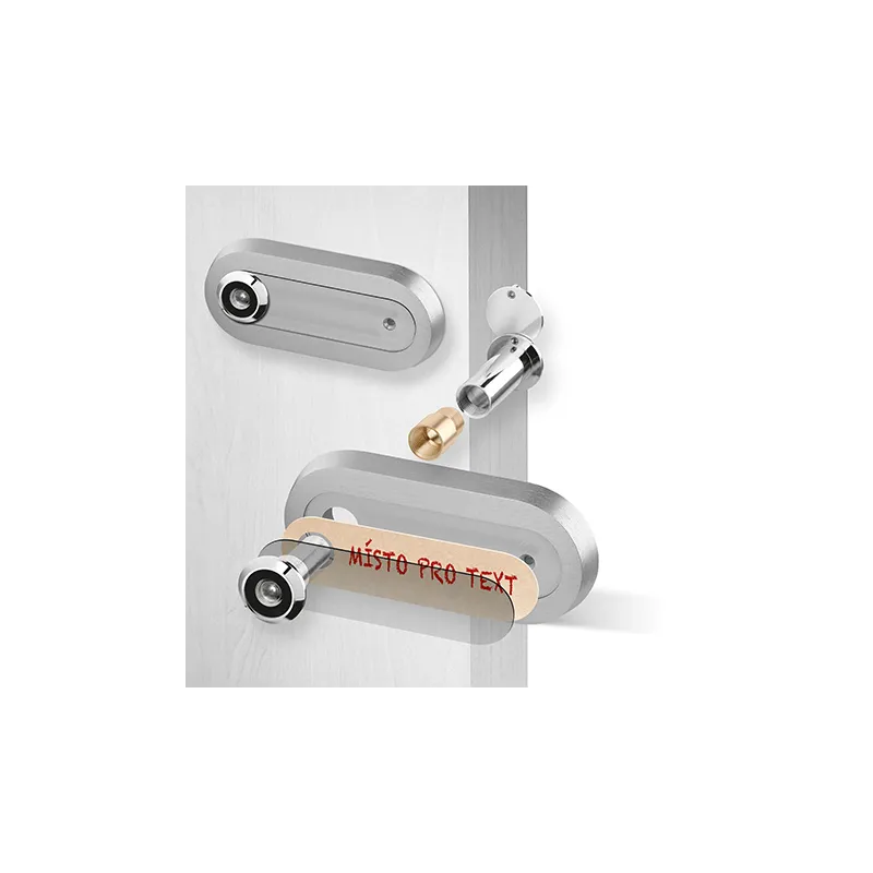 Oválno vrata kukalo s pločicom za ime / Brušeni aluminij