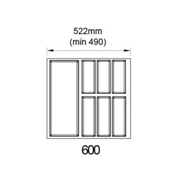 Posuda za pribor STANDARDO s protukliznom površinom / Crni kristal