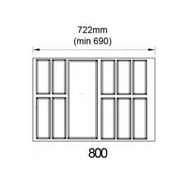 Posuda za pribor STANDARDO s protukliznom površinom / Crni kristal