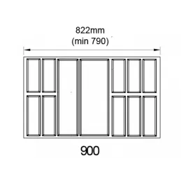 Posuda za pribor STANDARDO s protukliznom površinom / Crni kristal