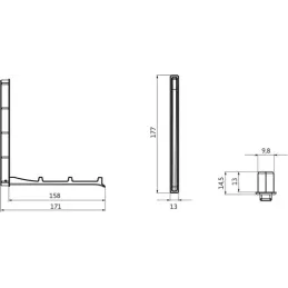 Izvlačna vješalica za ugradnju VERNON Maxi / Mat crna