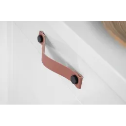 Kožna ručka DISTANC / Crna - svijetla koža