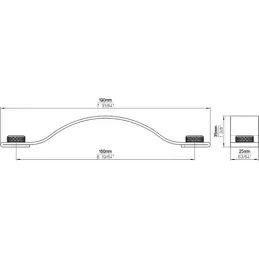 Kožnata ručka DISTANC / Aluminij - crna koža