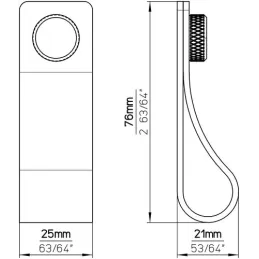 Kožna ručkica knopka DISTANC / Aluminij - crna koža