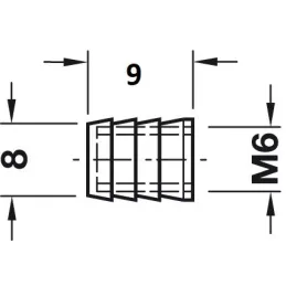 Proširiva matica za kompaktne ploče M6 / Mesing - 20 kom