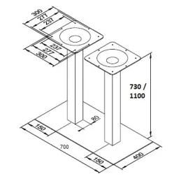 Dvostruki stolni podstavak WENDY / Nezarez