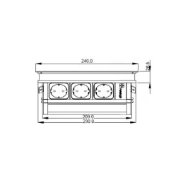 Izvlačna utičnica s kabelskom uvodnicom VERSAFLAP 3x230V / Aluminij