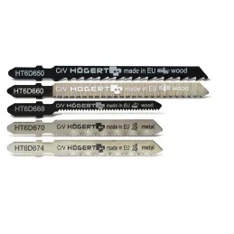 Set listova za ubodnu pilu za drvo i željezo HOGERT - 5 kom
