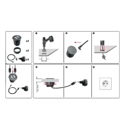 Interijer 2 x USB punjač za stol 35 mm / Srebrna