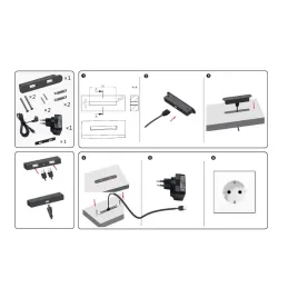 2 x USB modul za punjenje za namještaj / Crna mat