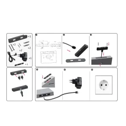 2 x USB modul za punjenje za namještaj / Crna mat