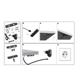 2 x USB modul za punjenje za namještaj / Crna mat