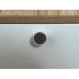 Drvena ručka knop ARSIA / Bijela - uzorak rešetke