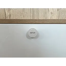 Drvena ručkica knopka ARSIA / Bijela - motiv algi