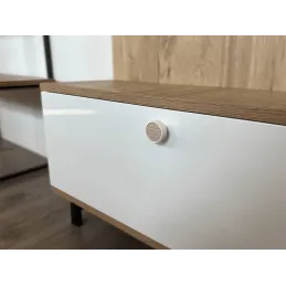 Drvena ručkica knop ARSIA / Bijela - trokuti