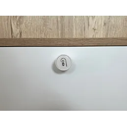 Drvena ručka knopka ARSIA / Bijela - motiv lampa