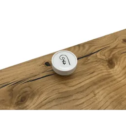 Drvena ručka knopka ARSIA / Bijela - motiv lampa