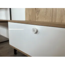 Drvena ručka knopka ARSIA / Bijela - motiv lampa