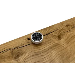 Drvena ručka knopka ARSIA / Bijela - motiv crna jela