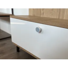 Drvena ručkica knopka ARSIA / Bijela - motiv plava jela