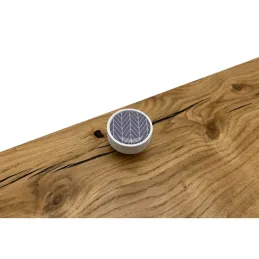 Drvena ručka knopka ARSIA / Bijela - motiv siva jela