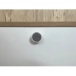 Drvena ručka knopka ARSIA / Bijela - motiv siva jela