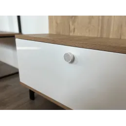 Drvena ručka knopka ARSIA / Bijela - motiv bijele jele