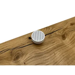 Drvena ručka knopka ARSIA / Bijela - motiv bijele jele
