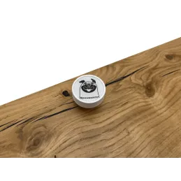 Drvena ručkica knopka ARSIA / Bijela - motiv buldog