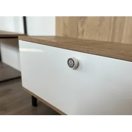 Drvena ručkica knopka ARSIA / Bijela - motiv sidro