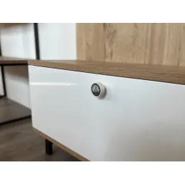 Drvena ručka knopka ARSIA / Bijela - motiv brodić