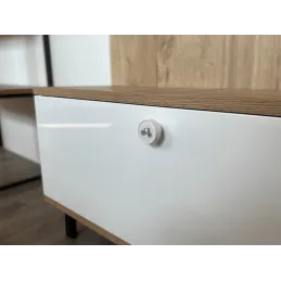 Drvena ručkica gumb ARSIA / Bijela - motiv bicikl