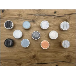 Drvena ručka knopka ARSIA / Buk - narančasti trokuti