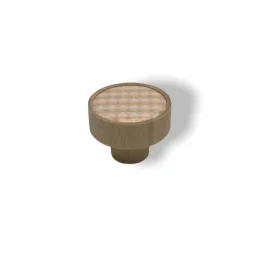 Drvena ručka knopka ARSIA / Buk - narančasti trokuti