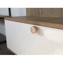 Drvena ručka knopka ARSIA / Buk - narančasti trokuti