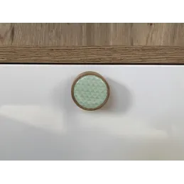 Drvena ručkica knop ARSIA / Bukva - zeleni trokuti