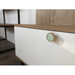 Drvena ručkica knop ARSIA / Bukva - zeleni trokuti