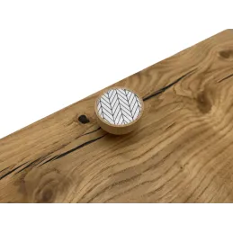 Drvena ručka knopka ARSIA / Buk - crna jela