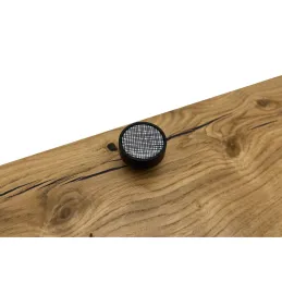 Drvena ručka knopka ARSIA / Crna - uzorak rešetke